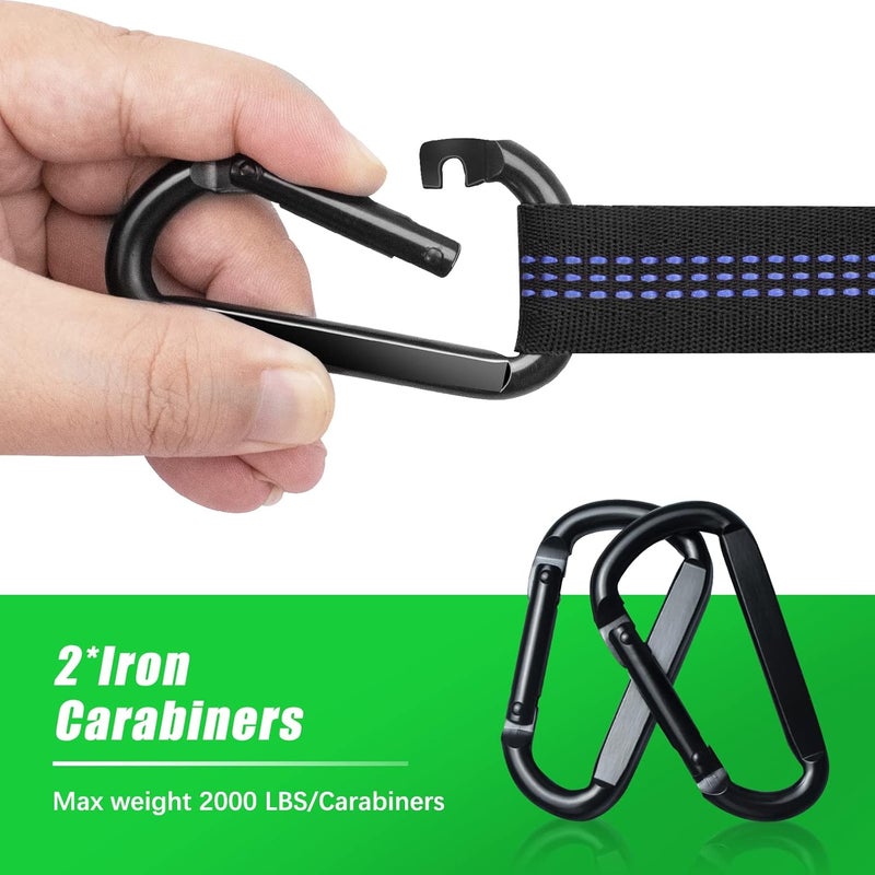 Raweao Hammock Straps – Camping Hammock Tree Straps Set, 20 ft Long Combined, 30+2 Loops, 2000 LBS Heavy Duty Strap for Hammock Suspension System Kit - Image 4